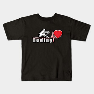 Rowing heart love Kids T-Shirt